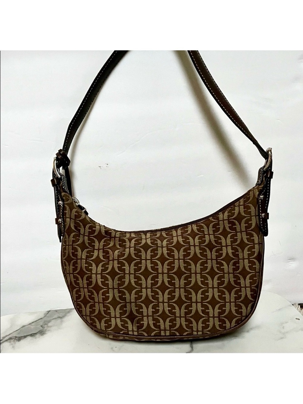 Fossil Brown Logo-Print Shoulder Bag